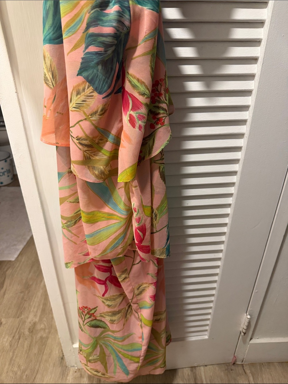 PatBO Pink Palm-Print Open-Back Maxi Dress - Picture 2 of 5